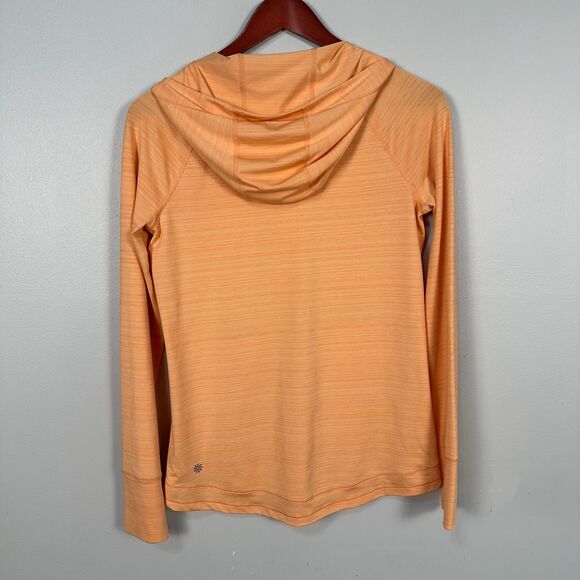 Athleta Pacifica Illume Womens Sz XS UPF Relaxed Full Zip Hooded Jacket Orange - Picture 2 of 3